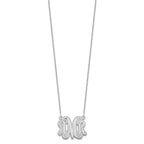 14k White Gold Etched Monogram Necklace