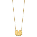14k Yellow Gold Etched Monogram Necklace
