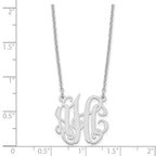Sterling Silver/Rhodium-plated Small Monogram Necklace