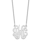 14k White Gold Small Monogram Necklace