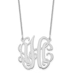 14k White Gold Small Monogram Necklace