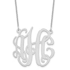 14k White Gold Medium Monogram Necklace