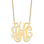 Sterling Silver/Gold-plated Large Monogram Necklace