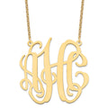 Sterling Silver/Gold-plated Large Monogram Necklace