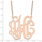 Sterling Silver/Rose-plated Large Monogram Necklace