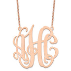 Sterling Silver/Rose-plated Large Monogram Necklace
