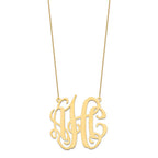 14k Yellow Gold Large Monogram Necklace