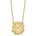 Sterling Silver/Gold-plated Etched Monogram Necklace