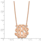 Sterling Silver/Rose-plated Etched Monogram Necklace