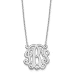 Sterling Silver/Rhodium-plated Etched Monogram Necklace