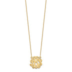 14k Yellow Gold Etched Monogram Necklace