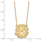 14k Yellow Gold Etched Monogram Necklace