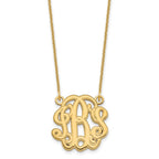 14k Yellow Gold Etched Monogram Necklace