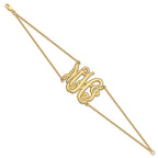 SS/Gold-plated Etched Outline Monogram Double Chain Bracelet