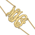 SS/Gold-plated Etched Outline Monogram Double Chain Bracelet