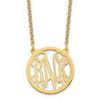 Sterling Silver/Gold-plated Round Monogram Necklace
