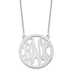 10k White Gold Round Monogram Necklace