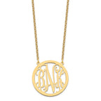 Sterling Silver/Gold-plated Large Round Monogram Pendant