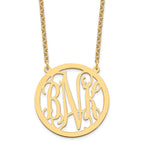 Sterling Silver/Gold-plated Large Round Monogram Pendant