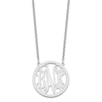 Sterling Silver/Rhodium-plated Large Round Monogram Necklace