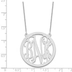 10k White Gold Large Round Monogram Necklace