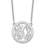 Sterling Silver/Rhodium-plated Small Family Monogram Necklace