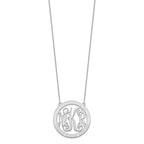 10k White Gold Large Family Monogram Necklace