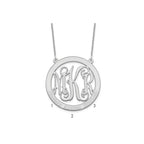 14k White Gold Large Family Monogram Necklace