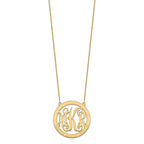 14k Yellow Gold Large Family Monogram Necklace