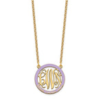 SSilver/Gold-plated Small  Family Monogram w/Epoxy Necklace