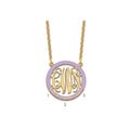 SSilver/Gold-plated Small  Family Monogram w/Epoxy Necklace
