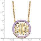 SSilver/Gold-plated Small  Family Monogram w/Epoxy Necklace
