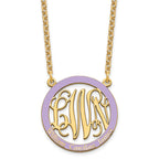 SSilver/Gold-plated Small  Family Monogram w/Epoxy Necklace