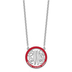 SSilver/Rhodium-plated Small  Family Monogram w/Epoxy Necklace