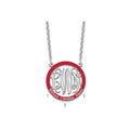 SSilver/Rhodium-plated Small  Family Monogram w/Epoxy Necklace