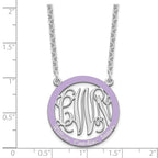 SSilver/Rhodium-plated Small  Family Monogram w/Epoxy Necklace