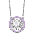 SSilver/Rhodium-plated Small  Family Monogram w/Epoxy Necklace