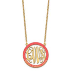 SSilver/Gold-plated Large  Family Monogram w/Epoxy Necklace