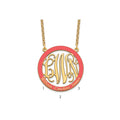 SSilver/Gold-plated Large  Family Monogram w/Epoxy Necklace
