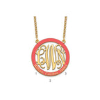 SSilver/Gold-plated Large  Family Monogram w/Epoxy Necklace