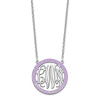 SSilver/Rhodium-plated Large  Family Monogram w/Epoxy Necklace