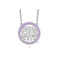 SSilver/Rhodium-plated Large  Family Monogram w/Epoxy Necklace