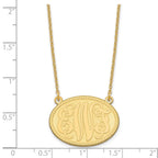 Sterling Silver/Gold-plated Brushed Monogram Necklace