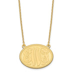 Sterling Silver/Gold-plated Brushed Monogram Necklace