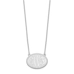 Sterling Silver/Rhodium-plated Brushed Monogram Necklace