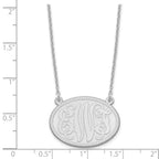Sterling Silver/Rhodium-plated Brushed Monogram Necklace