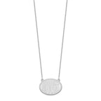 14k White Gold Brushed Monogram Necklace