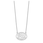 Sterling Silver/Rhodium-plated Oval Monogram Necklace