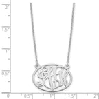 Sterling Silver/Rhodium-plated Oval Monogram Necklace