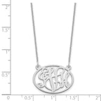 10k White Gold Oval Monogram Necklace